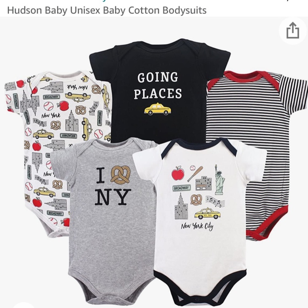Hudson NYC baby onesies - Set of 5 - Size 0-3m - Never worn